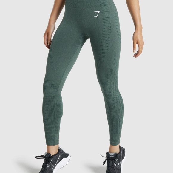 Gymshark Vital 2.0 Seamless High Rise Leggings Size Large Forest Green - Picture 1 of 9